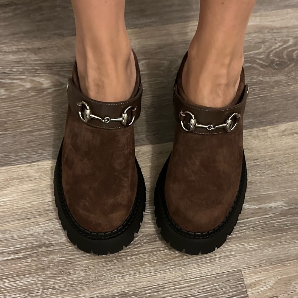 Brown Suede Mules